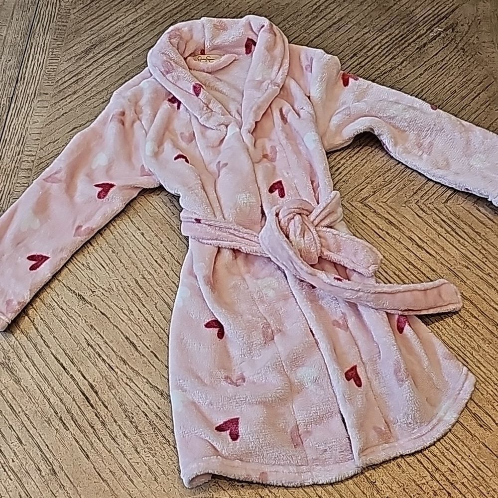 Cozy heart robe size S girls 7-8